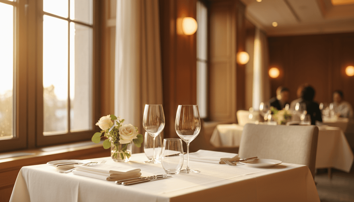 Intimate fine dining restaurant with warm candlelight